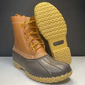LL Bean Kids Brown Leather 8&quot; Lace Up Gore-Tex Ankle Duck Boots Size 5