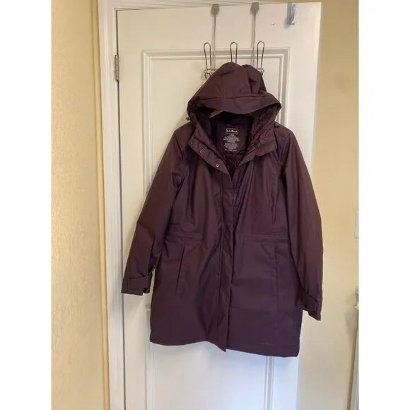 L.L. Bean Women’s Winter Warmer Parka Coat Eggplant Color Size Large