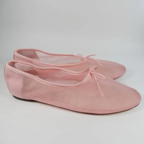 Loeffler Randall Landon Soft Ballet Flats Sz 10 Light Pink Mesh Leather NEW $250