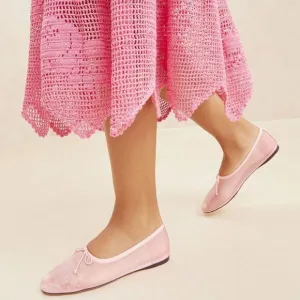 Loeffler Randall Landon Soft Ballet Flats Sz 10 Light Pink Mesh Leather NEW $250