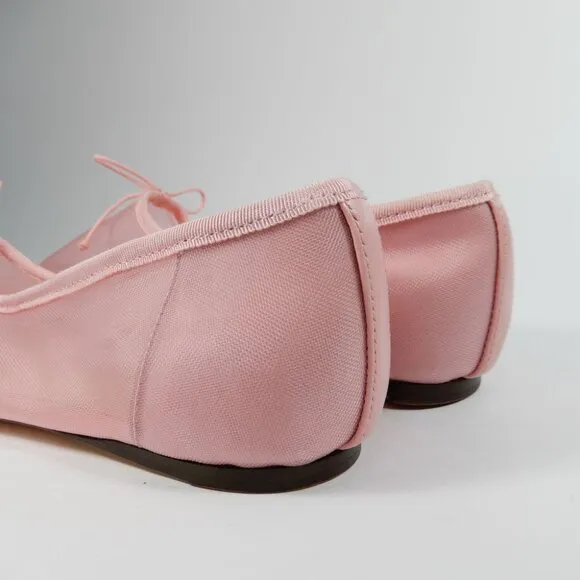 Loeffler Randall Landon Soft Ballet Flats Sz 10 Light Pink Mesh Leather NEW $250