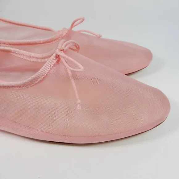 Loeffler Randall Landon Soft Ballet Flats Sz 10 Light Pink Mesh Leather NEW $250