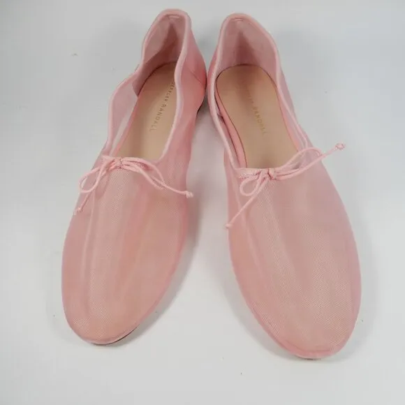 Loeffler Randall Landon Soft Ballet Flats Sz 10 Light Pink Mesh Leather NEW $250