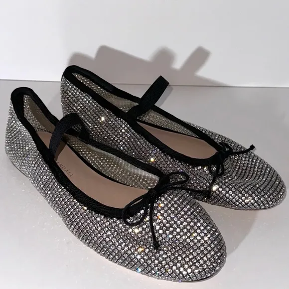 Loeffler Randall Leonie Crystal Mesh Mary Jane Flats