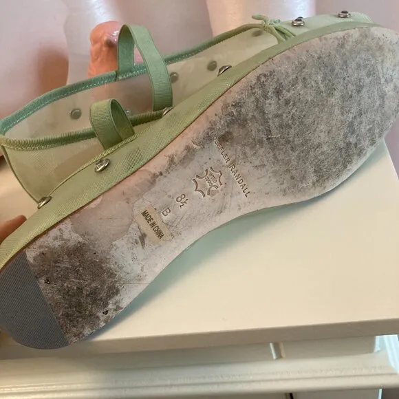 Loeffler Randall seafoam green mesh Leonie Mary Jane flats, Sz. 8.5