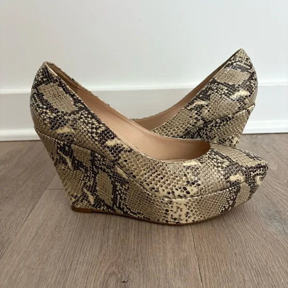 Loeffler Randall Snakeskin Platform Wedges