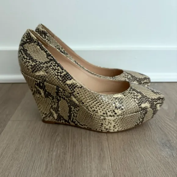 Loeffler Randall Snakeskin Platform Wedges