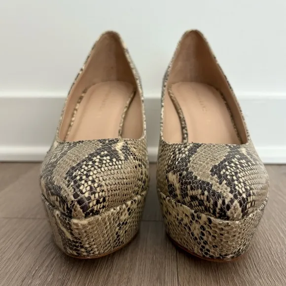 Loeffler Randall Snakeskin Platform Wedges
