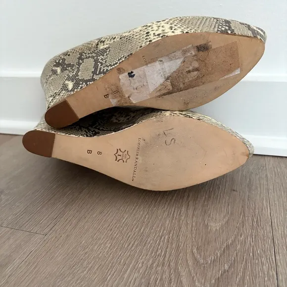 Loeffler Randall Snakeskin Platform Wedges