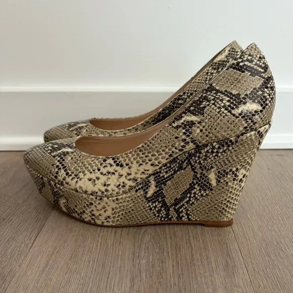 Loeffler Randall Snakeskin Platform Wedges
