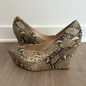 Loeffler Randall Snakeskin Platform Wedges