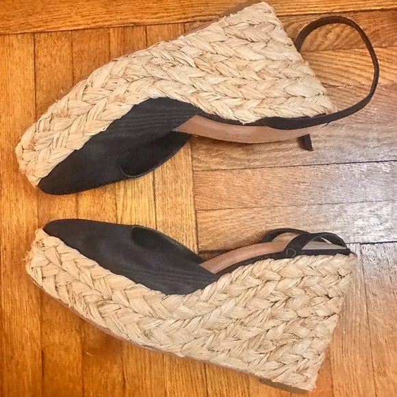 Loeffler Randall Tallulah Wedge Heels Size 9 Black Espadrille Wedges Platform