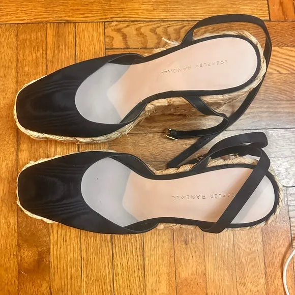 Loeffler Randall Tallulah Wedge Heels Size 9 Black Espadrille Wedges Platform