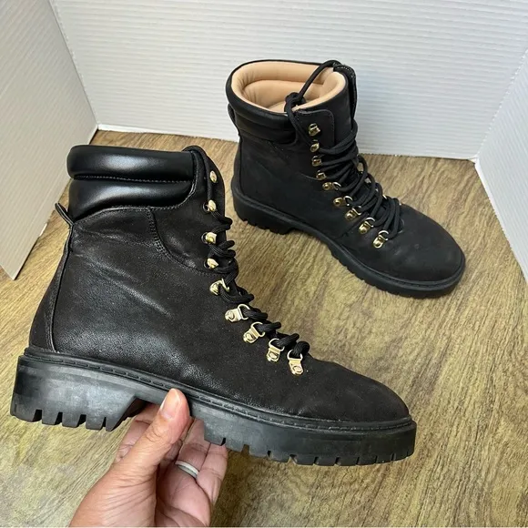 LOFT Black Moto Combat Fall Boots Size 8
