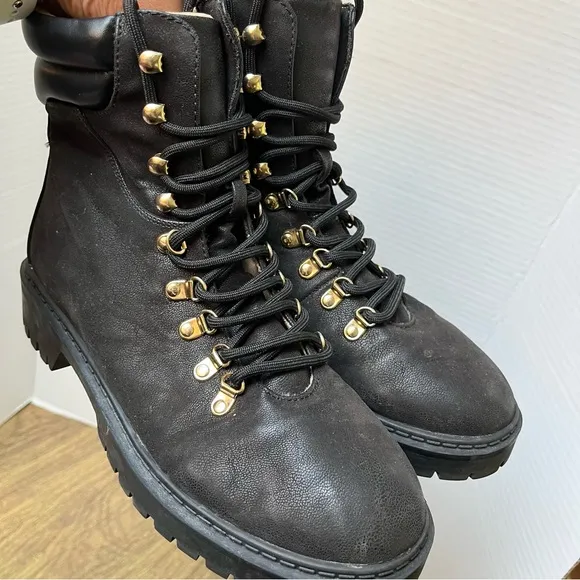 LOFT Black Moto Combat Fall Boots Size 8