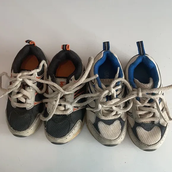 Lot 2 starter athletic shoes sneakers toddler size 7 Jack black orange white