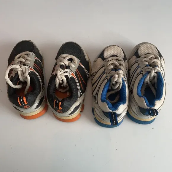 Lot 2 starter athletic shoes sneakers toddler size 7 Jack black orange white