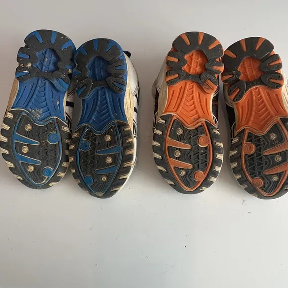 Lot 2 starter athletic shoes sneakers toddler size 7 Jack black orange white