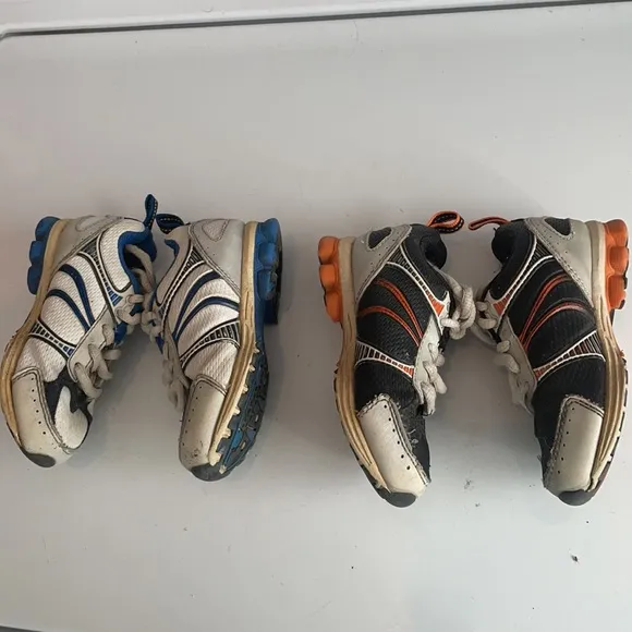 Lot 2 starter athletic shoes sneakers toddler size 7 Jack black orange white