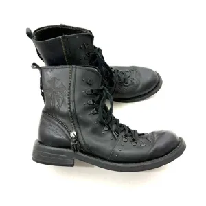 Lounge By Mark Nason Leather Tooled Cross Zipper Boots