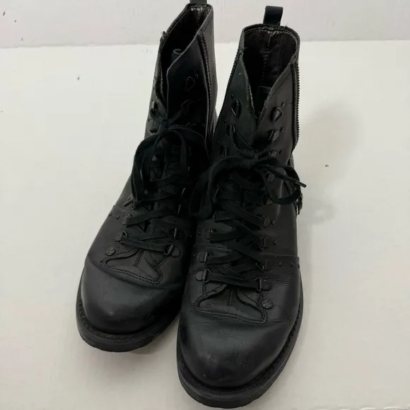 Lounge By Mark Nason Leather Tooled Cross Zipper Boots