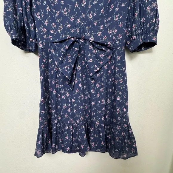 LoveShackFancy Eventide Blue Lena Dress Floral Cotton Mini Size Medium