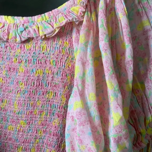 LOVESHACKFANCY Violet Dress in Melon Punch Coquette Pink Coral NWOT Size S