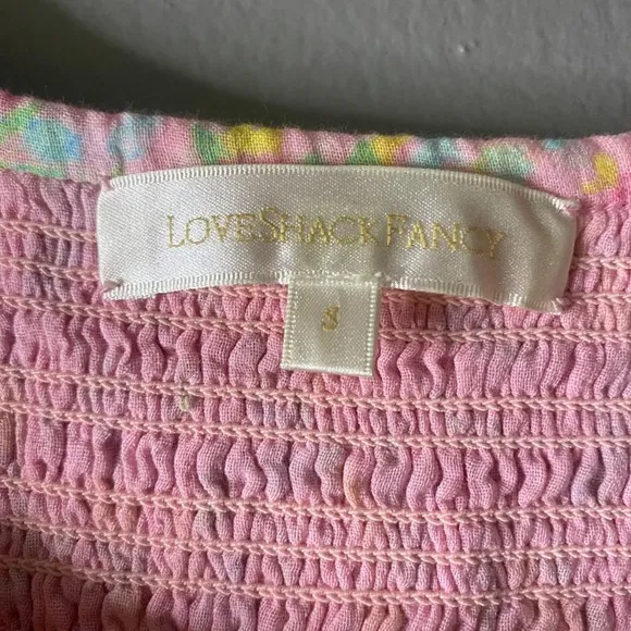 LOVESHACKFANCY Violet Dress in Melon Punch Coquette Pink Coral NWOT Size S