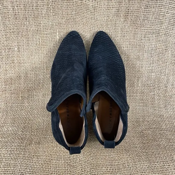 Lucky brand booties ankle boot black suede leather women 8.5M