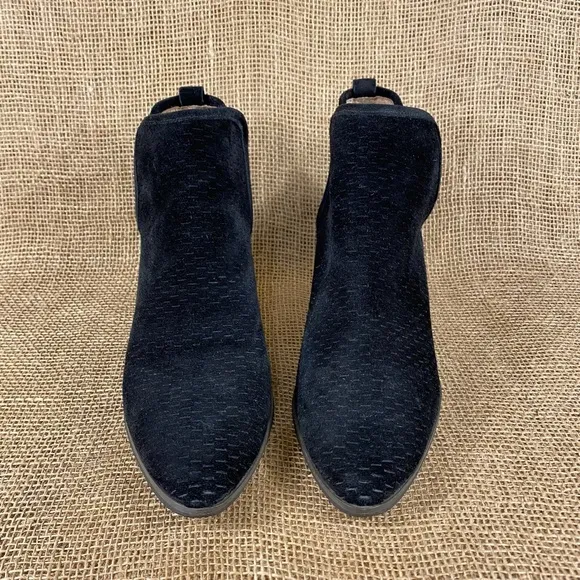 Lucky brand booties ankle boot black suede leather women 8.5M