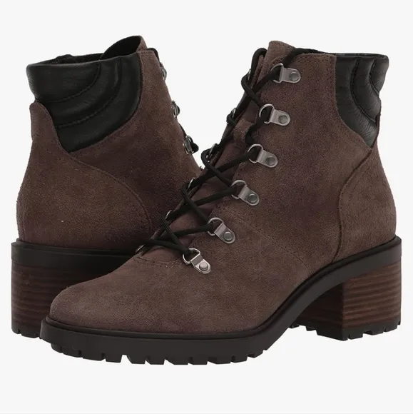 Lucky Brand Dareek leather combat boots in Falcon gray size 9