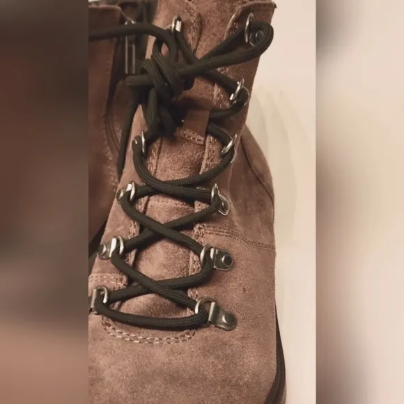 Lucky Brand Dareek leather combat boots in Falcon gray size 9