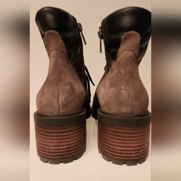 Lucky Brand Dareek leather combat boots in Falcon gray size 9