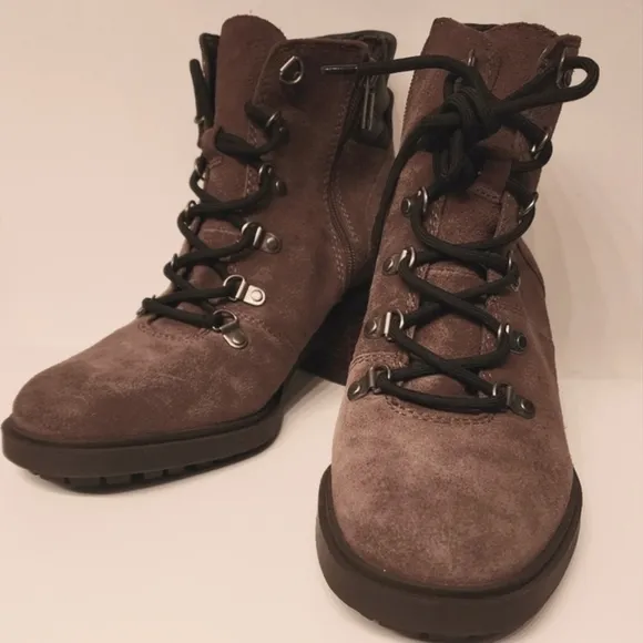 Lucky Brand Dareek leather combat boots in Falcon gray size 9