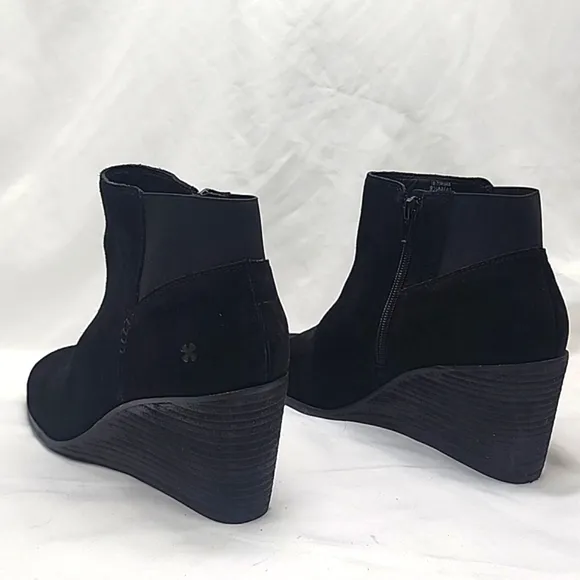 LUCKY BRAND ZORLINA🚨NEW🚨LEATHER/SUEDE STACKED HEELED/WEDGES/LADIES 9.5🐞NWOB🐞