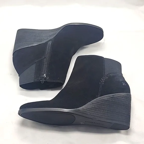 LUCKY BRAND ZORLINA🚨NEW🚨LEATHER/SUEDE STACKED HEELED/WEDGES/LADIES 9.5🐞NWOB🐞