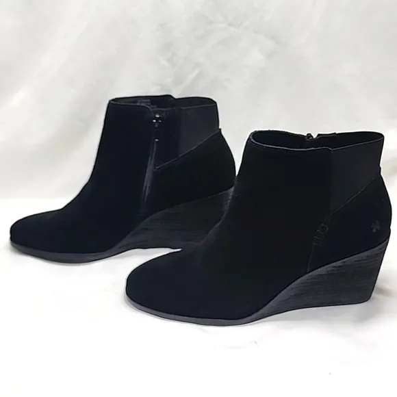 LUCKY BRAND ZORLINA🚨NEW🚨LEATHER/SUEDE STACKED HEELED/WEDGES/LADIES 9.5🐞NWOB🐞
