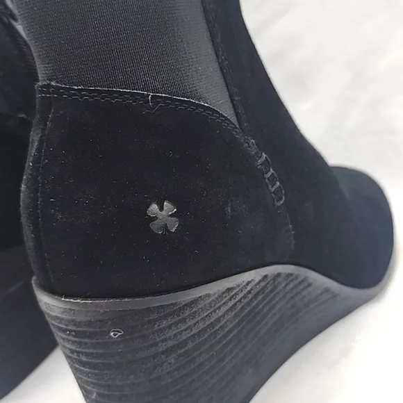 LUCKY BRAND ZORLINA🚨NEW🚨LEATHER/SUEDE STACKED HEELED/WEDGES/LADIES 9.5🐞NWOB🐞