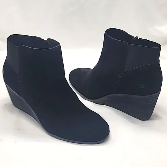 LUCKY BRAND ZORLINA🚨NEW🚨LEATHER/SUEDE STACKED HEELED/WEDGES/LADIES 9.5🐞NWOB🐞