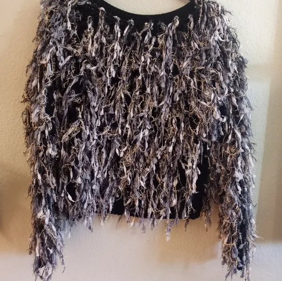 Luzabelle Vintage Classic Iconic 80s 3D Knit Textured Eclectic Boat Neck Sweater
