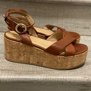 M. Gemi chestnut platform wedge size 6