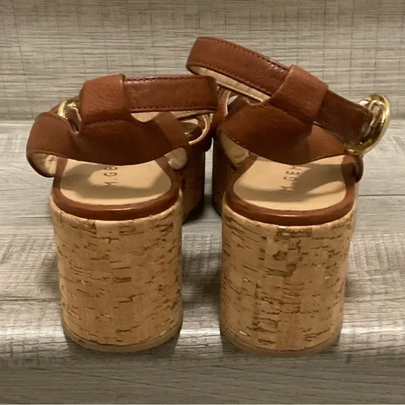M. Gemi chestnut platform wedge size 6