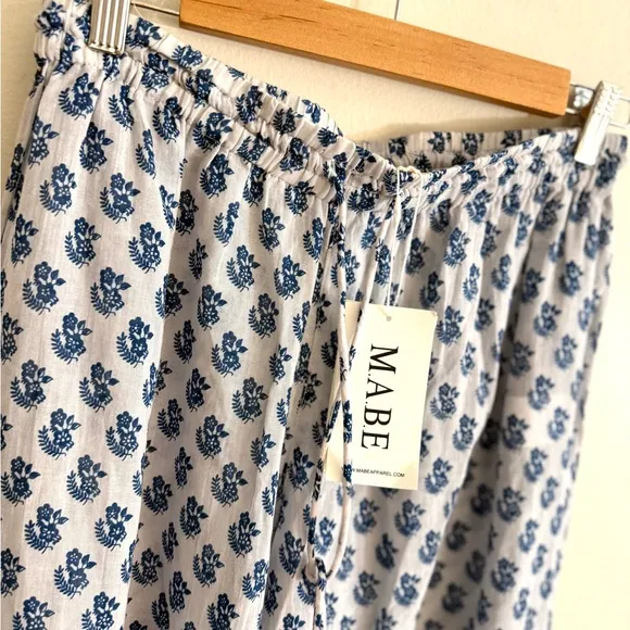 M.A.B.E Derby Bessie Print Pj Bottoms navy blue large