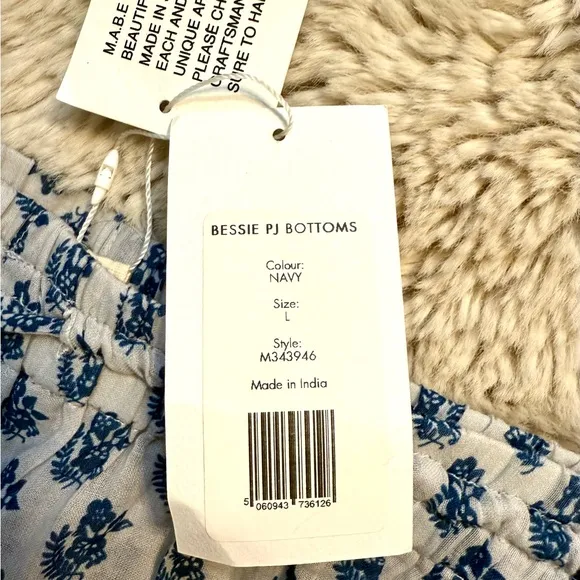 M.A.B.E Derby Bessie Print Pj Bottoms navy blue large