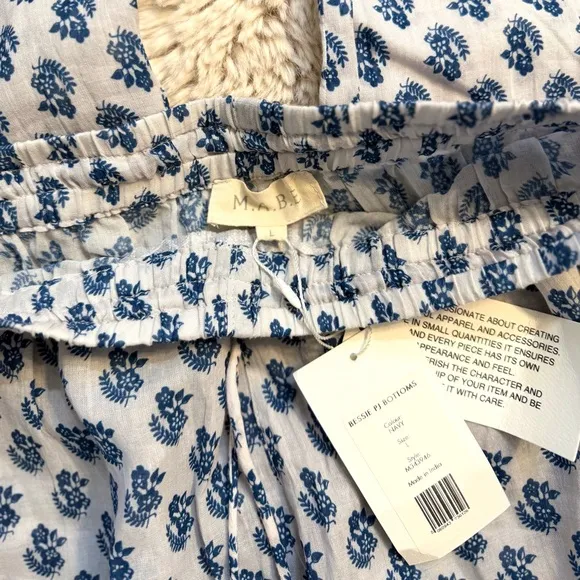 M.A.B.E Derby Bessie Print Pj Bottoms navy blue large