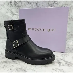 Madden Girl Fareway Paris Black Women's Combat Boots Size 9