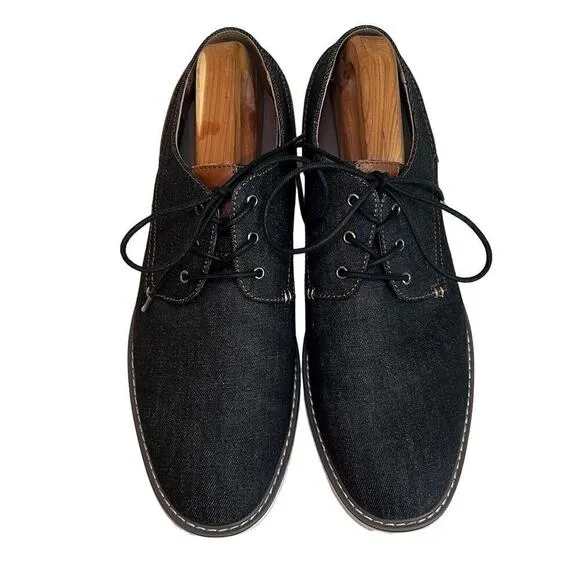 Madden M-Dynamo Black Denim/Leather Oxford Lace Up Derby Shoes Size 12 WM910287