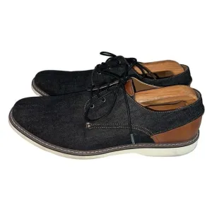 Madden M-Dynamo Black Denim/Leather Oxford Lace Up Derby Shoes Size 12 WM910287