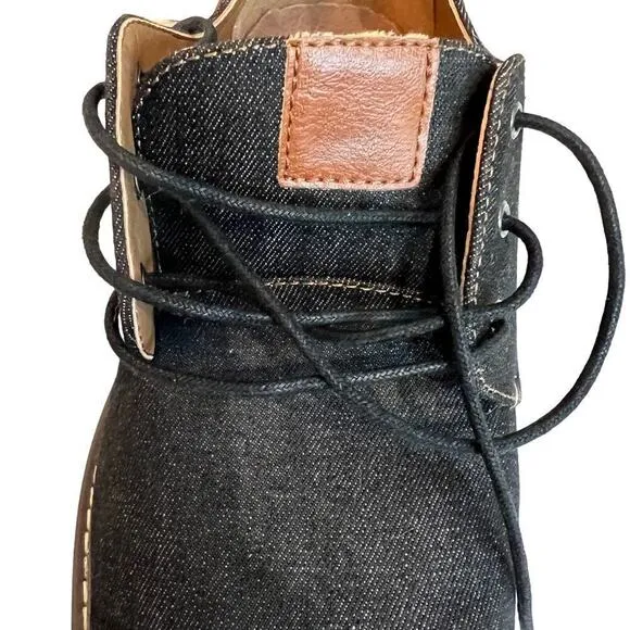 Madden M-Dynamo Black Denim/Leather Oxford Lace Up Derby Shoes Size 12 WM910287