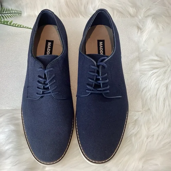 MADDEN OXFORD DERBY CANVAS NAVY BLUE NWOT SZ 10